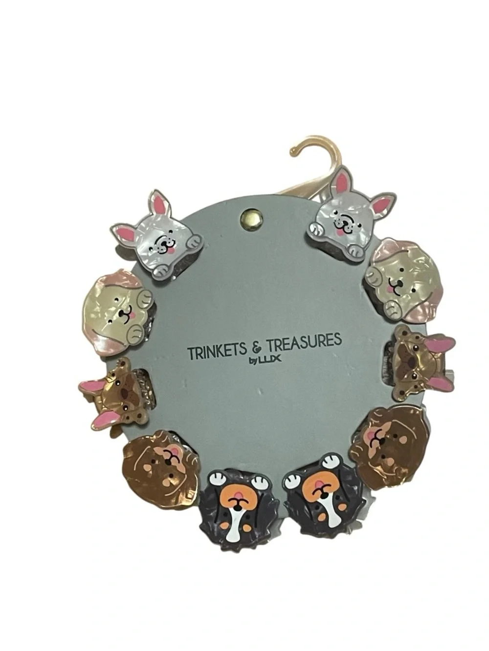 Kid’s Trinkets & Treasures Dog Face Hair Clips - Multi Color - NWT - 10 pcs